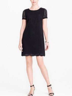 Nwt J. Crew Black Lace Dress - Scalloped Hem 4